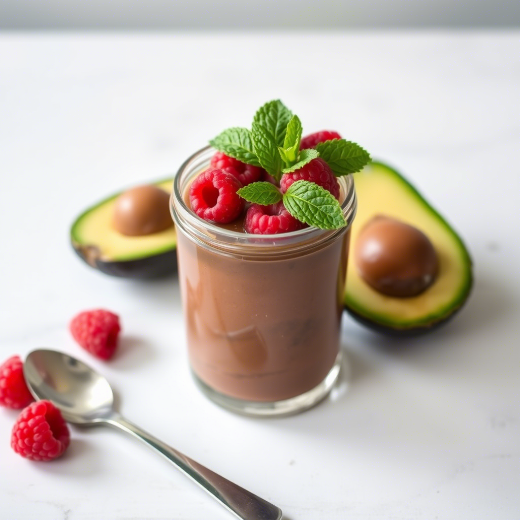 Avocado Chocolate Mousse with Fresh Berries